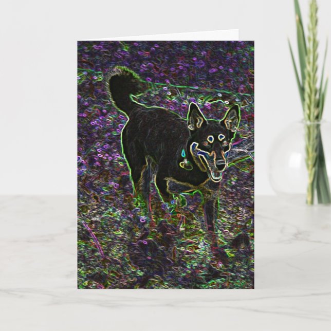 Neon Canine Birthday Card (Front)