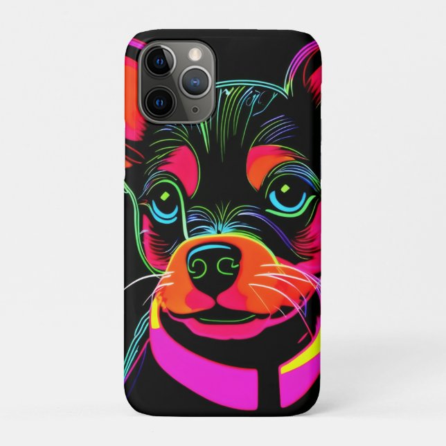 Neon Canine Puppy Art Case-Mate iPhone Case (Back)