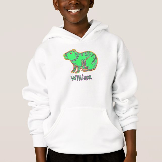 Neon Capybara  Hoodie (Front)