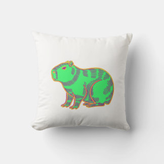 Neon Capybara Kids T-Shirt – Cute Colorful Animal Throw Pillow