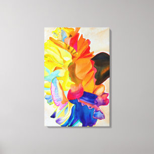 Neon Carnation watercolor flower Canvas Print