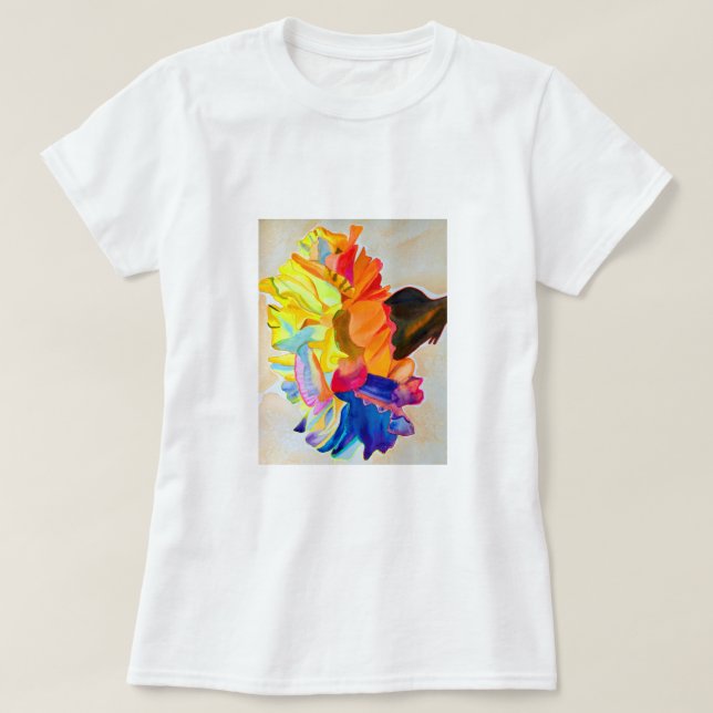 Neon Carnation watercolor flower T-Shirt (Design Front)
