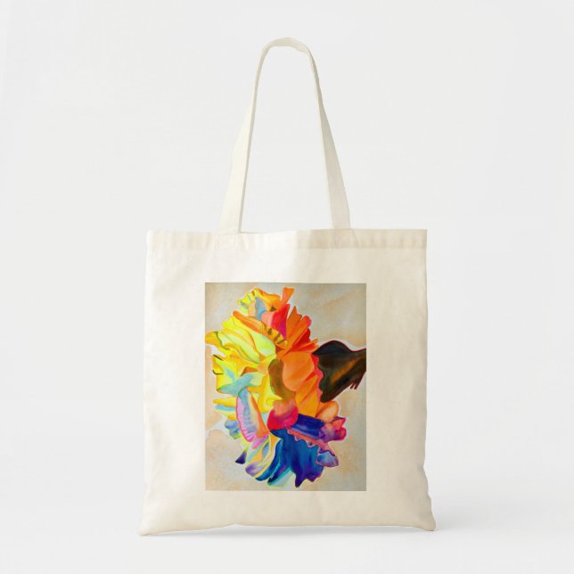 Neon Carnation watercolor flower Tote Bag (Front)