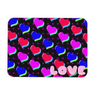 Neon Cartoon Heart Pattern Magnet