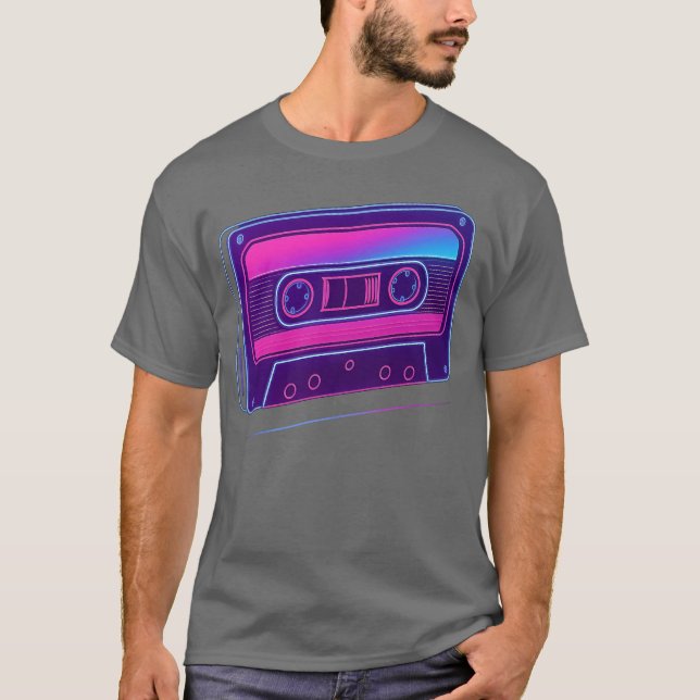 Neon Cassetteape Retro Design retro T-Shirt (Front)