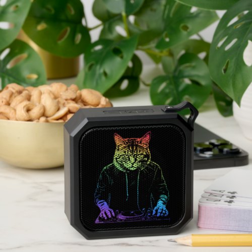 Neon cat DJ design Bluetooth Speaker