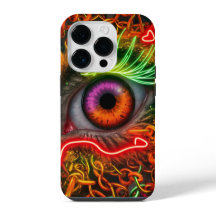Neon Cat Eye Artwork: Vibrant Colors, Patterns