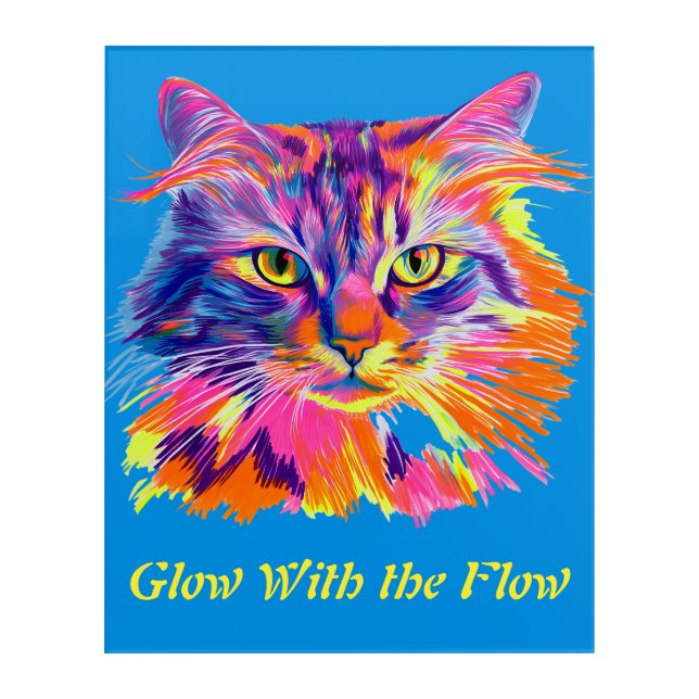 Neon Catitude  Acrylic Print (Front)