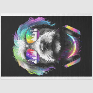 Neon Cavoodle with headphones Tissue Paper