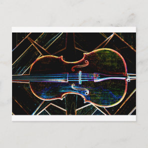 Neon Cello Postcard