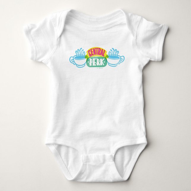 Neon Central Perk Logo Baby Bodysuit (Front)