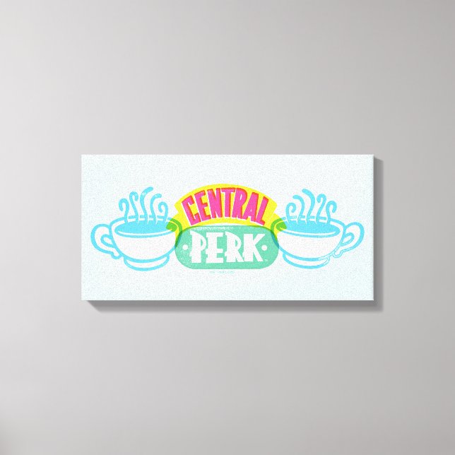 Neon Central Perk Logo Canvas Print (Front)
