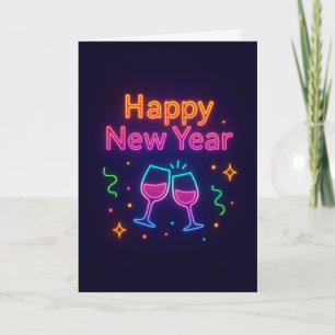 neon-champagne-toast-happy-new-year-colorful-fun-p holiday card