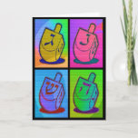Neon Chanukah Card<br><div class="desc">Neon Chanukah card includes happy holiday message that is perfect to send to your friends and family. Message can be customized and personalized!</div>