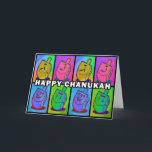 Neon Chanukah Card - landscape<br><div class="desc">Neon Chanukah Card - landscape with happy message inside. Can be customized and personalized!</div>