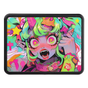Neon Chaos Demon Girl Expression Hitch Cover