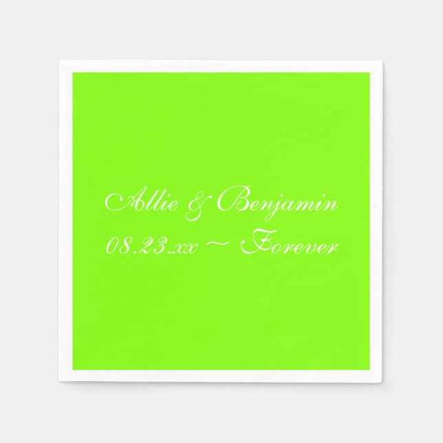 Neon Chartreuse Cool Solid Color Napkins (Front)
