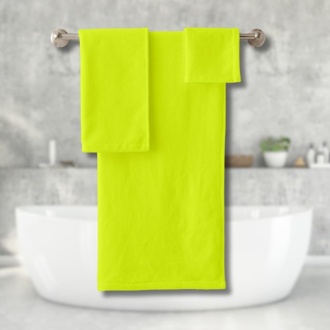 Neon Chartreuse Solid Color | Classic Bath Towel Set (Creator Uploaded)
