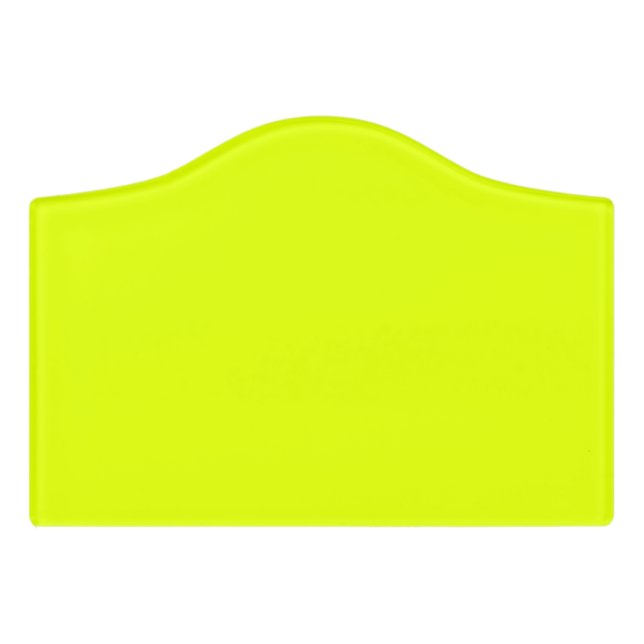 Neon Chartreuse Solid Color | Classic Door Sign (Small Crest Front)