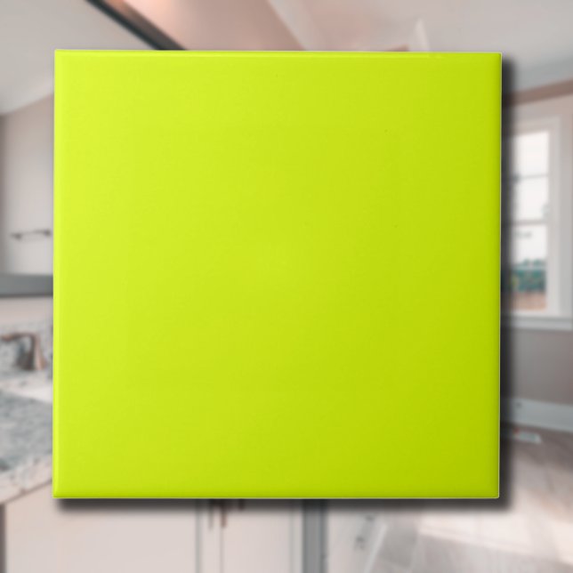 Neon Chartreuse Solid Color | Classic | Elegant Ceramic Tile (Creator Uploaded)