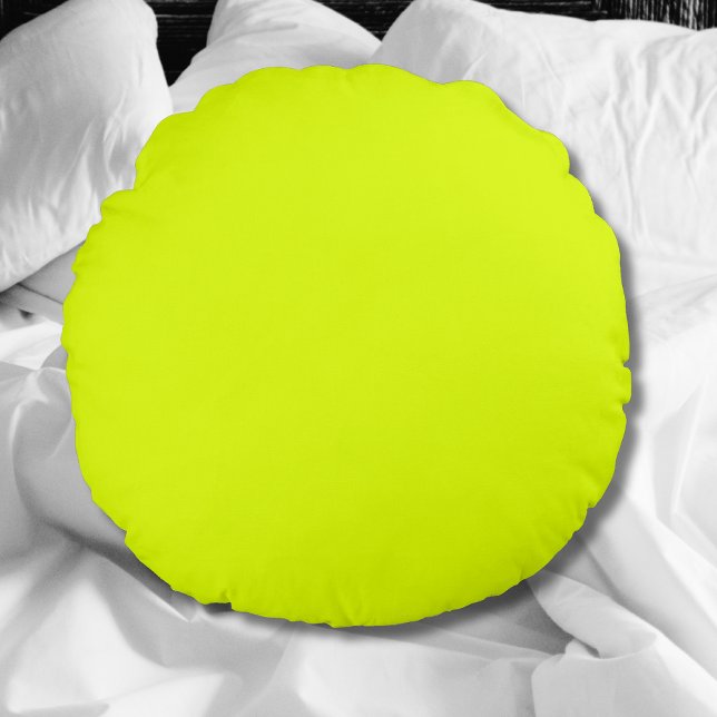 Neon Chartreuse Solid Color | Classic Round Pillow (Creator Uploaded)