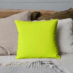 Neon Chartreuse Solid Color Classic Throw Pillow