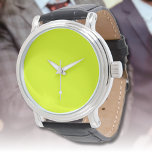 Neon Chartreuse Solid Color | Classic Watch<br><div class="desc">Neon Chartreuse - Introducing the timeless allure of the Solid Color Design: a captivating blend of classic form and elegant simplicity. This design is a celebration of the power and beauty found in a single, striking hue. Exuding sophistication, the solid color design embraces the essence of minimalism, making it a...</div>