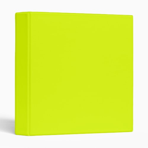 Neon Chartreuse Solid Color  Trendy Color 3 Ring Binder