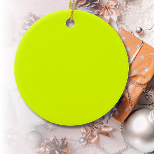 Neon Chartreuse Solid Color Trendy Color Ceramic Ornament