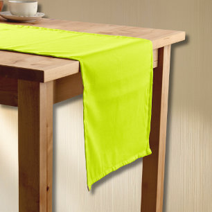 Neon Chartreuse Solid Color   Trendy Color Short Table Runner
