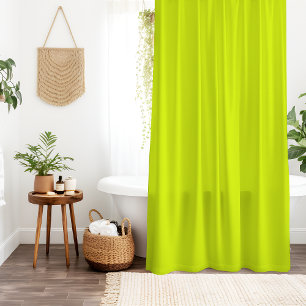 Neon Chartreuse Solid Color   Trendy Color Shower Curtain