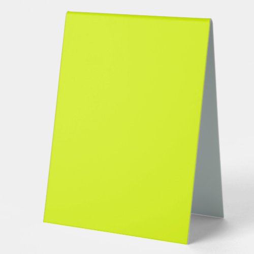 Neon Chartreuse Solid Color  Trendy Color Table Tent Sign