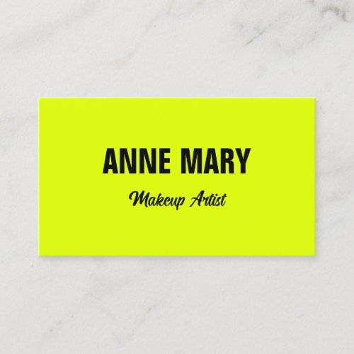 Neon Chartreuse Yellow Black Colorful Bright Business Card