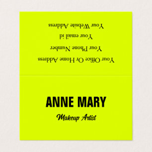 Neon Chartreuse Yellow Custom Colorful Bright Business Card