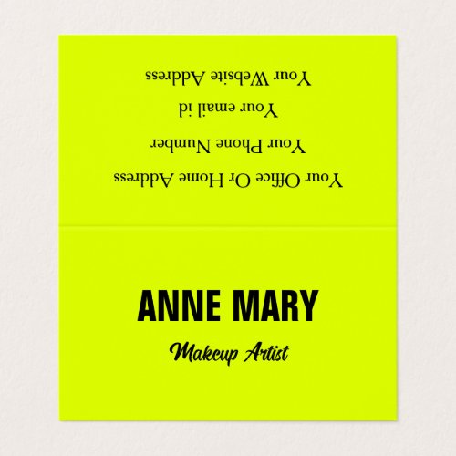 Neon Chartreuse Yellow Custom Colorful Bright Business Card