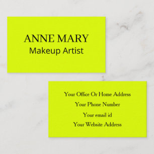 Neon Chartreuse Yellow Fluorescent Bright Colorful Business Card