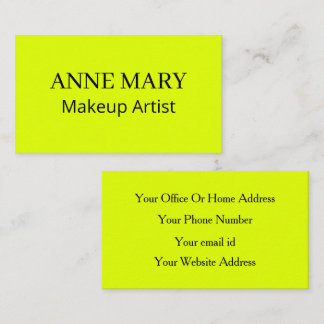 Neon Chartreuse Yellow Fluorescent Bright Colorful Business Card