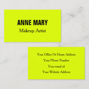 Neon Chartreuse Yellow Fluorescent Bright Colorful Business Card