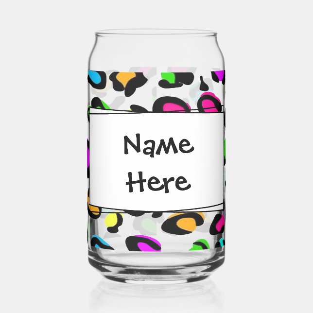 Neon Cheetah Can Glass (Left)