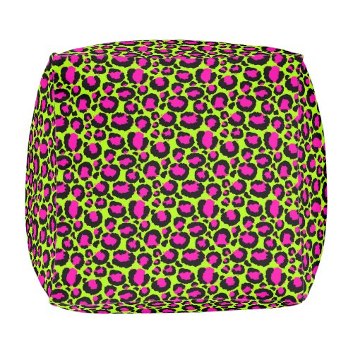 Neon Cheetah Pattern Boys Girls  Kids Leopard Pouf