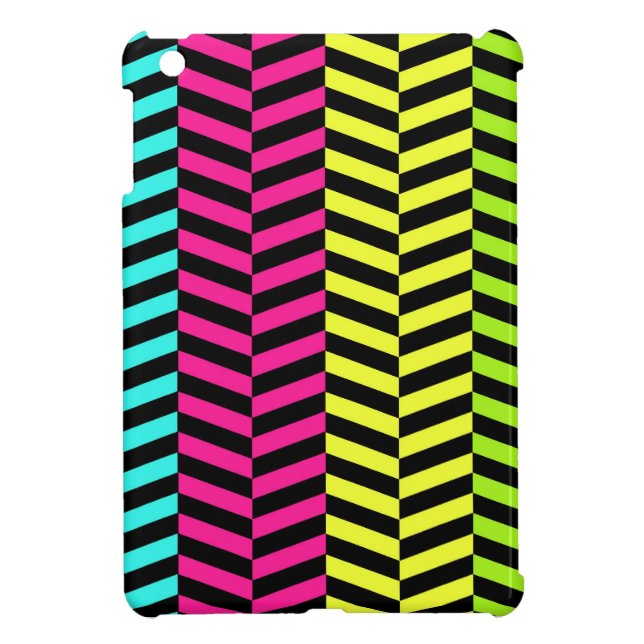 Neon Chevron iPad Mini Case (Back)