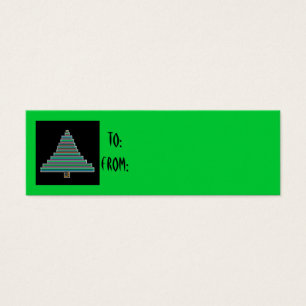 neon christmas tree gift tag