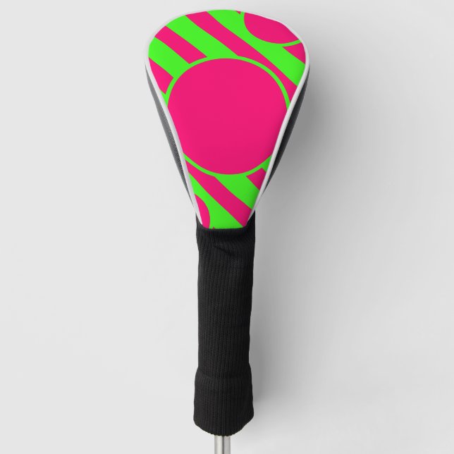 Neon Circle Stripe Golf Head Cover – Customizable (Front)