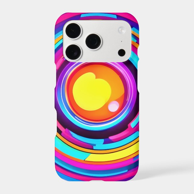 Neon Circle Vortex Pattern Iphone Case (Back)