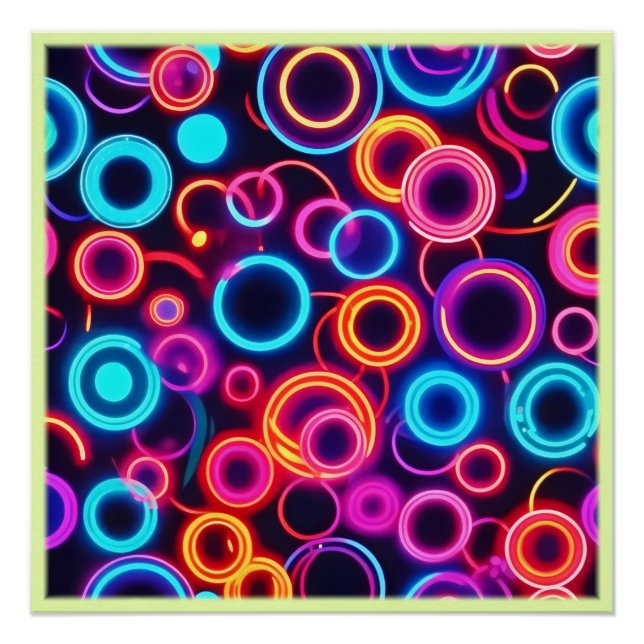 Neon Circles: A Vibrant Visual Feast Poster (Front)