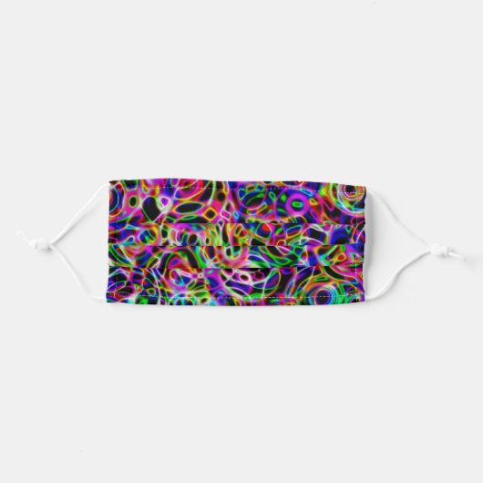 Neon Circles Adult Cloth Face Mask (Front, Folded)