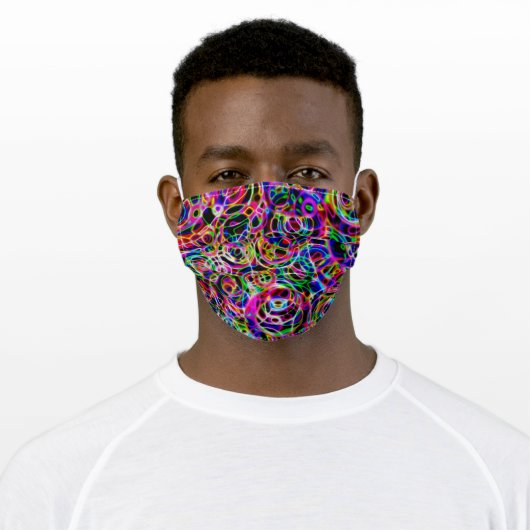 Neon Circles Adult Cloth Face Mask (Worn)