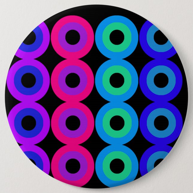 Neon Circles Pinback Button (Front)