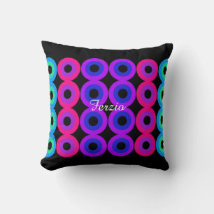 Neon Circles Throw Pillow