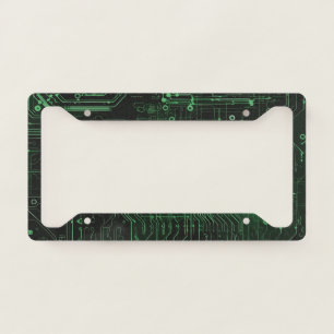 Neon Circuit License Plate Frame